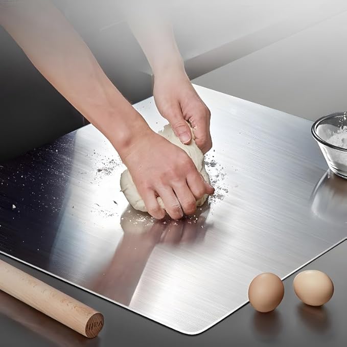 316 Stainless Steel Cutting Board,Cutting Boards for Kitchen,Chopping Board,Large Cutting Board for Chopping Meat,Vegetables,Fruits,Cheese (27.56 * 22.83in)