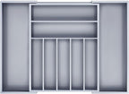 Silverware Organizer Kitchen Drawer Organizer Utensil Organizer Bamboo Silverware Holder Cutlery Organizer in Drawer Flatware Organizer Tray(9 slots, Gray)
