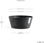 Ecopots Frankfurt Durable Modern Round Indoor/Outdoor Recycled-Based Composite Flower Pot Planter, Dark Grey, 12"