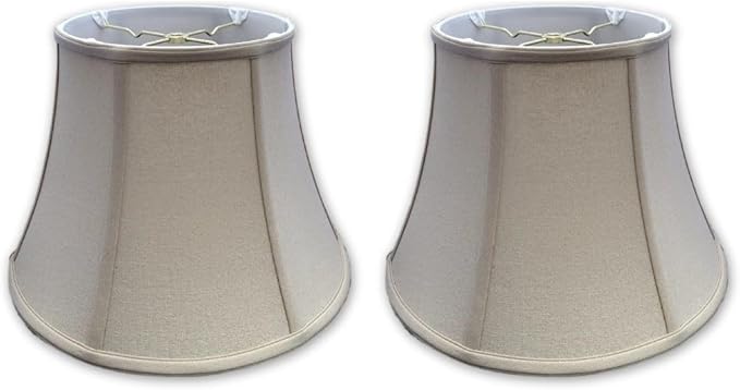 Royal Designs, Inc. BSO-708U-12LNBG-2 Modified Bell Basic Lamp Shade with UNO Threaded Fitter, 7.5 x 12 x 9.5, Linen Beige, 2-Pack
