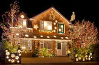 2-Pack Connectable Christmas Lights Outdoor, Total 164FT 400LED Christmas String Lights Waterproof with 8 Modes & Timer, Green Wire Twinkle Lights for Xmas Tree Decorations Outdoor Indoor, Warm White