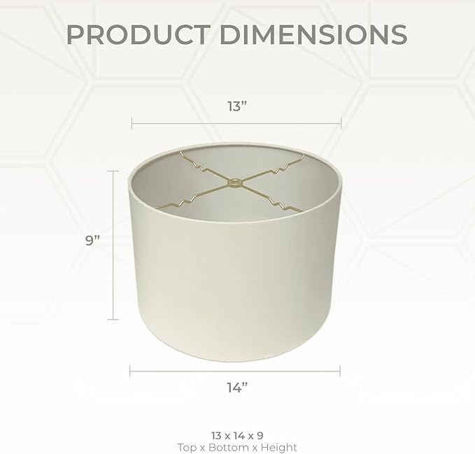 Royal Designs, Inc. HB-610-14EG Shallow Drum Hardback Lamp Shade, 13 x 14 x 9, Eggshell