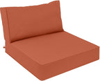 AAAAAcessories Outdoor Deep Seat Cushions, Waterproof, Fade-Resistant Patio Furniture Replacement Cushions, 25.5" x 25.5" x 5" + 25.5" x 13.5", Rust