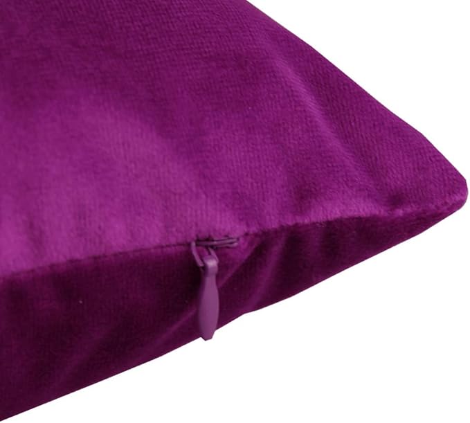 20x20 Inch Purple Throw Pillow Covers Decorative Magenta Velvet Square Soft Solid Cozy Cushion Cases Home Decor for Couch Sofa Bedroom Office Set of 2