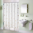 Jubilantex White Gold Butterfly Shower Curtain for Bathroom Farmhouse Waterproof Bathroom Decorative Rustic Kids Shower Curtain with 12 Rust Proof Grommets for Spa Hotel, 70x76 Inches