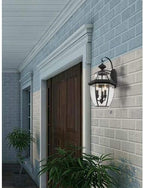 Livex Lighting 2351-04 Monterey 3 Light Outdoor Black Finish Solid Brass Wall Lantern with Clear Beveled Glass