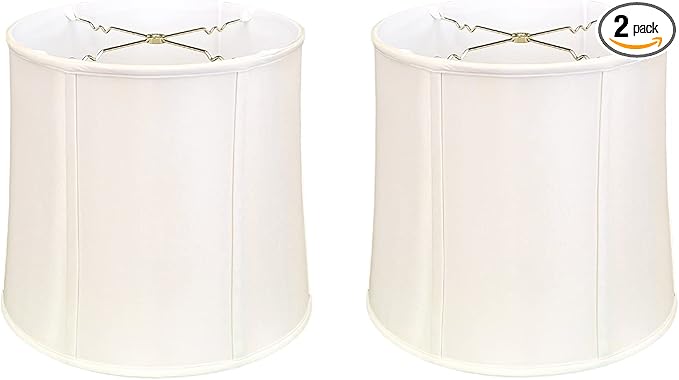 Royal Designs, Inc. BS-719-16WH-2 Drum Basic Lamp Shade, 15 x 16 x 16, White, 2-Pack