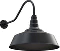 Steel Lighting Co. Redondo Barn Light | Outdoor Wall Mounted | 20 inch Dome | 23 inch Gooseneck | Large Farmhouse Warehouse Light Made in America | Matte Black Exterior/Matte Black Interior