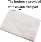 White Soap Dish Tray Marble Soap Holder Trinket Plate for Bathroom Sink Kitchen Countertop Bedroom Vanity Bathroom Accessory Rectangular