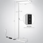 4000K LED Floor Lamp for Office, 76.6'' Full Spectrum Dimmable 100W 10400LM Natural Daylight Eye-Caring Free Standing Lamp for Reading Room Office Study Room Nursery Piano (100W)