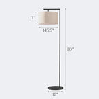 Brightech Montage Modern Floor lamp, LED Floor Lamp for Living Rooms & Offices - Tall Standing Lamp for Bedroom Reading - Corner Pole Lamp for Contemporary Home Decor - Black