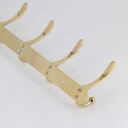 Coat Rack Wall Mounted - 5 Tri Hooks, Heavy Duty, Metal Coat Hook Rail for Coat Hat Towel Purse Robes Mudroom Bathroom Entryway, Gold