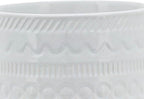 Sagebrook Home Modern Ceramic Planter with Stand - White Stoneware Pot with Bamboo Base - Indoor & Outdoor Decorative Plant Holder - 8" White