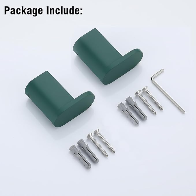 RANDOM Dark Green Towel Hooks for Bathrooms Round Shower Hooks SUS304 Stainless Steel Wall Mount Coat Hooks.96026-8DKG