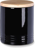 LEETOYI Ceramic Food Storage Jar with Seal Lid, Serving for Ground Coffee, Tea, Sugar, Salt and More - 31 Oz (Black)