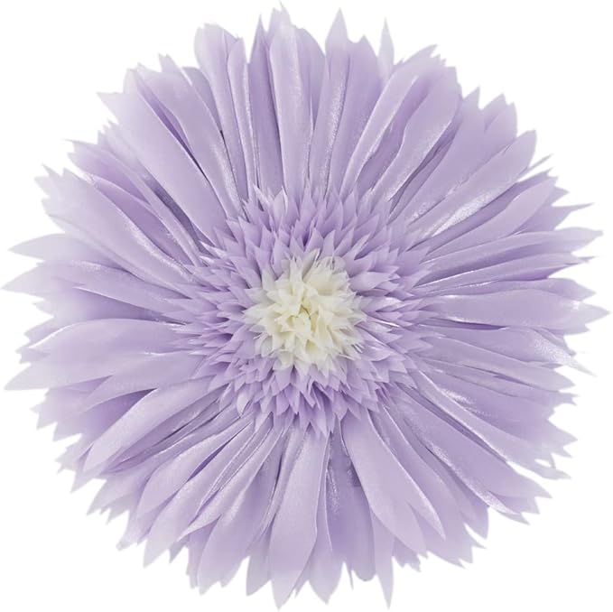 Handmade 3D Flower Round Throw Pillows with Inserts Decorative Cute Daisy Accent Pillows Soft Cushion for Bed Couch Chair Car Living Room Bedroom Home Decor Unique Gift 14Inch Lavender Purple