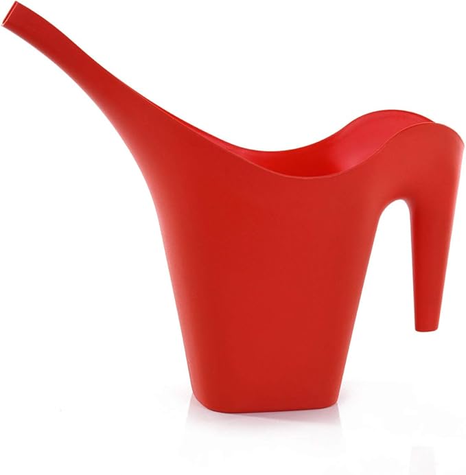 Mintra 1/2 Gallon Plant Watering Can, Indoor Outdoor Water Can for Plants, Long Spout Plastic Water Pitcher for Watering Flower Succulent, Durable and Lightweight, 2L/68 oz, 1 Pack, Red