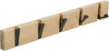 JSVER Wooden Coat Hooks Coat Rack Wall Mount, Space-Saving Coat Rack with 5 Standard Retractable Hooks, Hat Coat Hook for Entryway, Hallway, Bathroom, Living Room, Bedroom