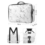 gzcz Large Capacity Travel Makeup Case Organizer,Professional Cosmetic Bags for Women,Waterproof PU Leather Makeup Bag with Adjustable Dividers and Shoulder Strap for Brushes and Jewelry