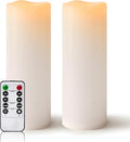 4" x 12" White Large Waterproof Outdoor Flameless Candles Battery Operated LED Flickering Pillar Candles with Remote and Timer for Indoor Outdoor Lanterns, Long Lasting, Set of 2