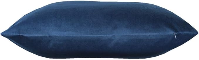 VAKADO Decorative Velvet Soft Throw Pillow Covers Rectangle Lumbar Solid Cushion Cases Home Decoration for Couch Sofa Bed 12"x20" Set of 2, Dark Blue