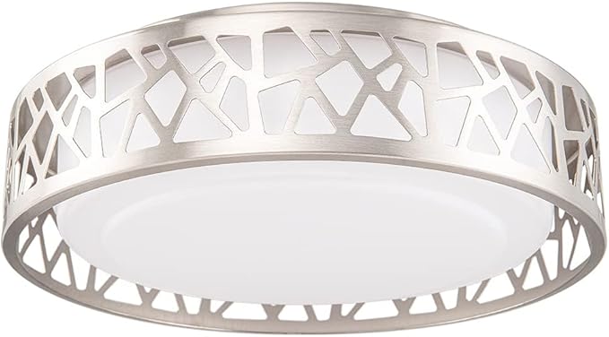 Flush Mount Ceiling Light,12 Inch LED Ceiling Lights, 20W 3000K/3500K/4000K/5000K/6000K Flush Mount Light Fixture with Brush Nickel Finished, Frosted Glass Shade for Bedroom, Kitchen,Hallway