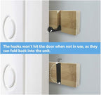 JSVER Wooden Coat Hooks Coat Rack Wall Mounted, Modern Coat Rack, Space-Saving Coat Hook with 4 Standard Retractable Hooks Hat Coat Hook for Entryway, Hallway, Bathroom, Living Room, Bedroom