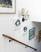 2-Lights Wall Sconces with Funnel Linen Fabric Shades, Double Light Wall Lamps for Bedroom Living Room Vanity Bathroom Hallway Stairway