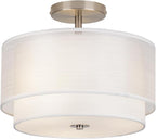 Semi Flush Mount Ceiling Light Fixture,Bedroom Ceiling Lights,12.6'' Light Fixtures Ceiling Mount,Drum Light Fixture,3-Light Modern Close to Ceiling Lamps for Living Room Dining Room Kitchen Entryway