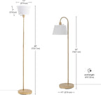 Globe Electric 65907 52" Floor Lamp, Light Faux Wood, White Pattern Shade, On/Off Rotary Switch on Socket