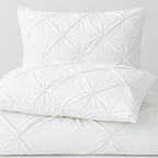 COTTON STICH King Pillow Shams Set of 2 White Pinch Pleated Pillow Shams King 20x40 Pillow Covers Hotel Quality 100% Egyptian Cotton 600 Thread Count