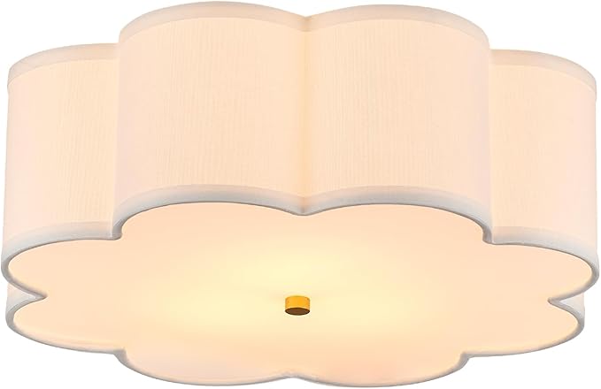 Modern Drum Semi Flush Mount Ceiling Light 17.71" Modern 3-Lights Gold Drum Ceiling Lighting Fixture Vintage Linen Ceiling Lamp for Laundry Room, Kitchen, Basement, Bedroom