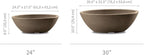 Crescent Garden Delano Oval Planter Bowl, Succulent Garden, Unique Indoor/Outdoor Double-Walled Plant Bowl with Plug- Oval Shape - 24" L x 17" W x 8" H (Mocha)