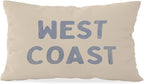 Coastal Throw Pillow Cover 12x20, Preppy West Coast Coquette Decor for Girls Room College Sofa Couch, Trendy Retro Dorm - West Coast