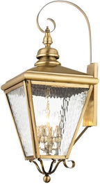 Livex 2036-01 Transitional Four Light Outdoor Wall Lantern from Cambridge Collection Finish, Antique Brass
