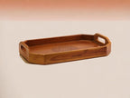 Vesta Homes Extra Large Wooden Serving Tray for Home, Kitchen, Breakfast, Restaurant, Office Organizer, Dining Table | Premium Acacia Wood |18 * 12 * 3 Inches | Handcrafted in India