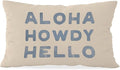 Blue Coastal Howdy Throw Pillow Cover 12x20, Dorm Decor, Granddaughter Preppy Coastal Decor, Trendy Retro Aloha Hello Coquette for Girls Room College Sofa Couch