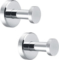 APLusee Polished Chrome Bathroom Towel Hooks 2 Pack, 304 Stainless Steel Round Robe Hooks for Bathroom Kitchen Garage, Heavy Duty Wall Mounted Towel Hanger