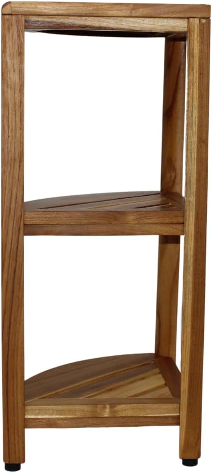 EcoDecors 3-Tier Shelf Waterproof Teak Wood Shower Shelf for Inside Shower Provides Storage, and Organization for Bathroom Accessories