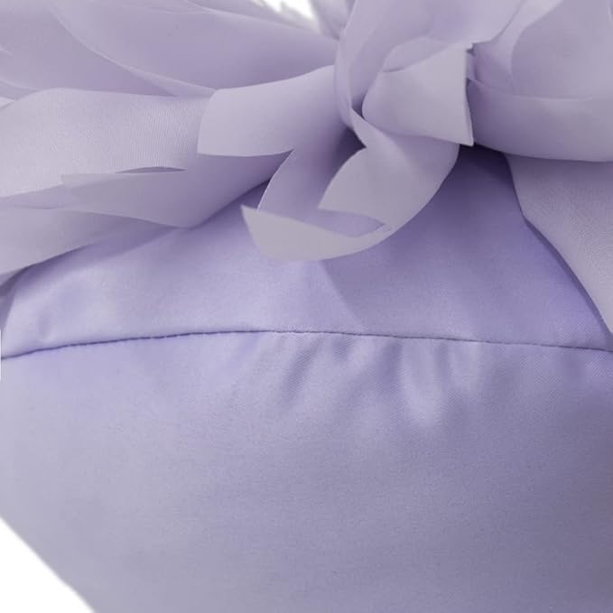Handmade 3D Flower Round Throw Pillows with Inserts Decorative Cute Daisy Accent Pillows Soft Cushion for Bed Couch Chair Car Living Room Bedroom Home Decor Unique Gift 14Inch Lavender Purple