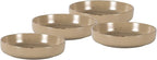 HomeVss, Nordic Shape Rising Rim Stoneware 20pc Dinnerware Set, Matte Beige with Speckle Finished Effect