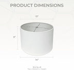 Royal Designs, Inc. HB-610-14LNWH-2 Shallow Drum Hardback Lamp Shade, 13 x 14 x 9, Linen White, 2-Pack