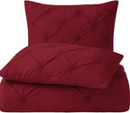 COTTON STICH Pinch Pleated Queen Pillow Shams Set of 2- Burgundy 600 Thread Count Super Soft Pinch Pillow Shams 100% Egyptian Cotton Decorative Pillow Covers Set (Burgundy, Queen 20X30)