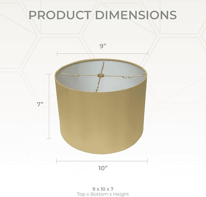 Royal Designs, Inc. HB-610-10AGL-2 Shallow Drum Hardback Lamp Shade, 9 x 10 x 7, Antique Gold, 2-Pack