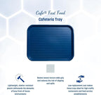 Carlisle FoodService Products Cafe Fast Food Cafeteria Tray with Patterned Surface for Cafeterias, Fast Food, And Dining Room, Plastic, 17.87 X 14 X 0.98 Inches, Blue