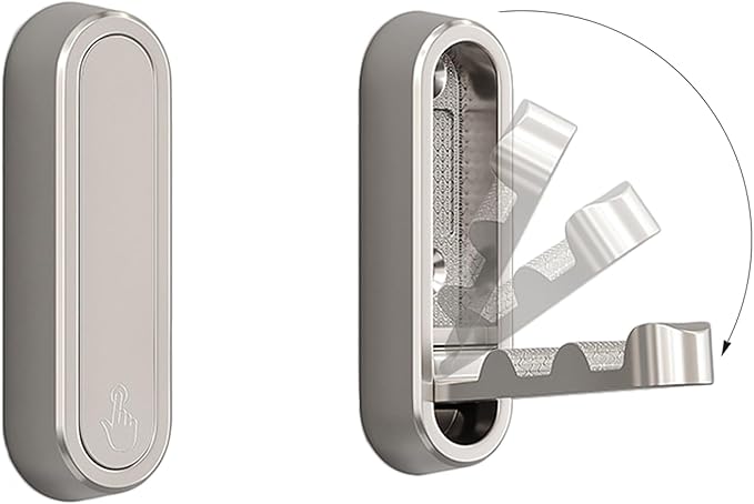 2PCS Folding Coat Hook, Heavy Duty Wall Hooks Made of Zinc Alloy, Foldable Wall Hooks for Hanging Coats, Scarves, Hats, Bathrobes, Keys, Bags(Silver)