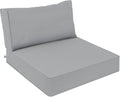 AAAAAcessories Outdoor Deep Seat Cushions, Waterproof, Fade-Resistant Patio Furniture Replacement Cushions, 24" x 24" x 5" + 24" x 13.5", Gray