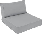 AAAAAcessories Outdoor Deep Seat Cushions, Waterproof, Fade-Resistant Patio Furniture Replacement Cushions, 25.5" x 25.5" x 5" + 25.5" x 13.5", Gray