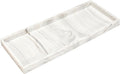 DNC Silicone Bathroom Vanity Tray for Counter, 11.8" Kitchen Sink Soap Tray for Dish Holder Dispenser Countertop Toilet Tank Decor Organizer Marble White