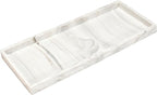 DNC Silicone Bathroom Vanity Tray for Counter, 11.8" Kitchen Sink Soap Tray for Dish Holder Dispenser Countertop Toilet Tank Decor Organizer Marble White
